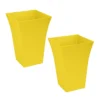 Simpa 2PC Yellow Large Milano Plastic Planters.