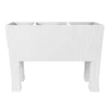 Simpa 33L White Rectangular Plastic Rattan Trough Planter.