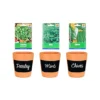 Simpa 3PC Terracotta Chalkboard Herb Planters With Parsley, Mint And Chive Seeds.