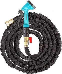 Simpa 50ft Expandable Garden Hose With 5 Dial Spray Gun