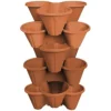 Simpa 6 Tier Brown Strawberry Planter Trio Pot