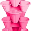 Simpa 6 Tier Pink Strawberry Planter Trio Pot