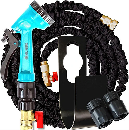 Simpa 75ft Expandable Garden Hose Set: Inc 5 Dial Spray Gun And Hose Holder 1 Simpa 75ft Expandable Garden Hose Set: Inc 5 Dial Spray Gun And Hose Holder