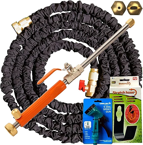 Simpa 75ft Expandable Garden Hose Set: Inc Spray Lance, 5 Dial Spray Gun And Hose Holder 1 Simpa 75ft Expandable Garden Hose Set: Inc Spray Lance, 5 Dial Spray Gun And Hose Holder