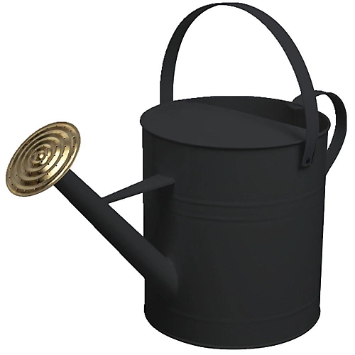 Simpa 9 Litre / 2 Gallon Black Galvanised Watering Can With Brass Rose. 1 Simpa 9 Litre / 2 Gallon Black Galvanised Watering Can With Brass Rose.