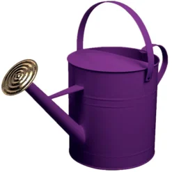 Simpa 9 Litre / 2 Gallon Purple Galvanised Watering Can With Brass Rose.