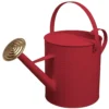 Simpa 9 Litre / 2 Gallon Red Galvanised Watering Can With Brass Rose.