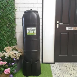 Slim Space Saver Water Butt 100 Litre Garden Water Butt Set Including Water Butt, Filter Kit & Stand -Outsunny Garden Zone slim space saver water butt 100 litre garden water butt set including water butt filter kit stand5056589103262 04c MP