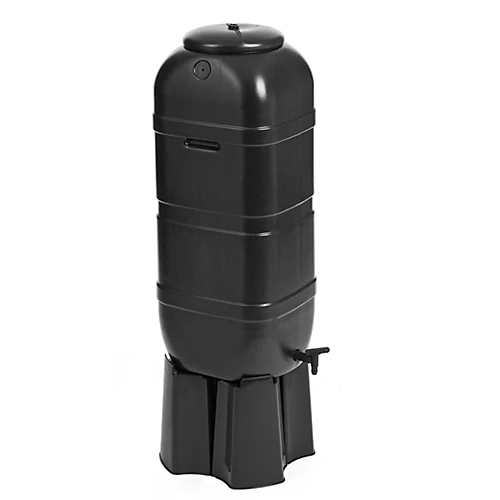 Slimline 100L Black Water Butt With Stand & Filler Pipe 1 Slimline 100L Black Water Butt With Stand & Filler Pipe