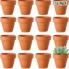 Small Terracotta Plant Pots - (5cm, 16 Pots) Mini Terracotta Plant For Flowers, Herb Planters, Seeds And Decor