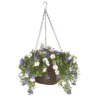 Smart Garden Pertunia Artificial Blue/ White Round Plastic Hanging Basket, 30cm