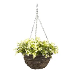 Smart Garden Petunia Artificial Green Round Plastic Hanging Basket, 25cm