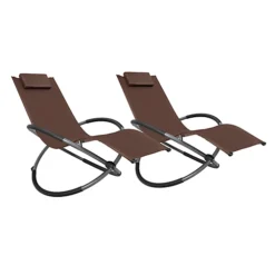 Smart Living Zero Gravity Rocking Sun Lounger Chair With Pillow Brown -Outsunny Garden Zone smart living zero gravity rocking sun lounger chair with pillow brown0657039315027 03c MP