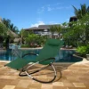 Smart Living Zero Gravity Rocking Sun Lounger Chair With Pillow Dark Green