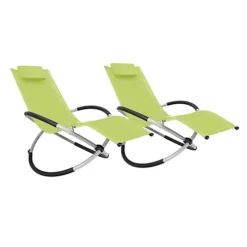 Smart Living Zero Gravity Rocking Sun Lounger Chair With Pillow Green -Outsunny Garden Zone smart living zero gravity rocking sun lounger chair with pillow green5060170924419 03c MP