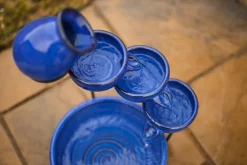 Solar Ceramic Cascade Water Feature - Blue 7 Solar Ceramic Cascade Water Feature - Blue -Outsunny Garden Zone solar ceramic cascade water feature blue5050642123907 04c MP