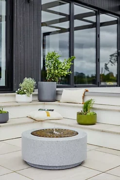 Solis Large Water Feature With Light Display In Terrazzo & Brass -Outsunny Garden Zone solis large water feature with light display in terrazzo brass5055352863242 03c MP