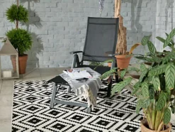 Sorrento Black Textylene Sunlounger With Wheels -Outsunny Garden Zone sorrento black textylene sunlounger with wheels5020125281691 03c MP