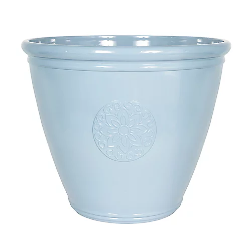Southern Patio Sullivan Blue Polypropylene (PP) & Polystyrene (PS) Motif Emblem Round Plant Pot (Dia)45.5cm 1 Southern Patio Sullivan Blue Polypropylene (PP) & Polystyrene (PS) Motif Emblem Round Plant Pot (Dia)45.5cm