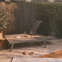 Spinningfield Double Sun Lounger, Dual Reclining Textoline Garden Lounger, Duo Recliner Set For Patio, Outdoor Garden Furniture -Outsunny Garden Zone spinningfield double sun lounger dual reclining textoline garden lounger duo recliner set for patio outdoor garden furniture5056115790836 03c MP