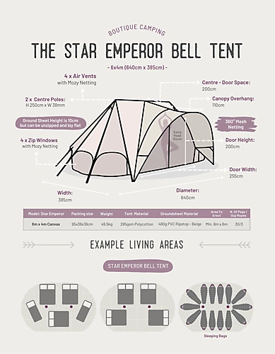 Star Emperor Bell Tent - Canvas 285 3 Star Emperor Bell Tent - Canvas 285 - Image 3