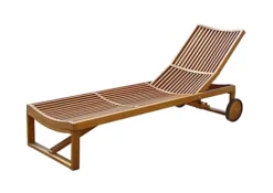 Stockholm Sun Lounger Chaise Lounge, Adjustable, Hardwax Oiled Golden Teak