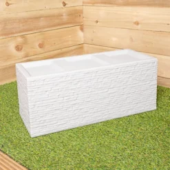 Stone Coloured Slate Effect Trough Garden Planter 60cm W X 25.5cm H X 25cm D -Outsunny Garden Zone stone coloured slate effect trough garden planter 60cm w x 25 5cm h x 25cm d5060559859837 03c MP