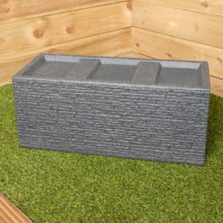 Strata Ash Slate Effect Trough 60cm W X 25cm D X 25.5cm H -Outsunny Garden Zone strata ash slate effect trough 60cm w x 25cm d x 25 5cm h5060907229657 04c MP