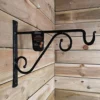 Tom Chambers Heavy Duty Handcrafted Metal 35cm Black Twisted Wall Bracket Hook For Garden Patio Hanging Basket Planter Bird Feeder