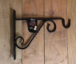 Tom Chambers Heavy Duty Handcrafted Metal 35cm Black Twisted Wall Bracket Hook For Garden Patio Hanging Basket Planter Bird Feeder -Outsunny Garden Zone tom chambers heavy duty handcrafted metal 35cm black twisted wall bracket hook for garden patio hanging basket planter bird feeder5060559856775 03c MP