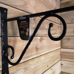 Tom Chambers Heavy Duty Handcrafted Metal 35cm Black Twisted Wall Bracket Hook For Garden Patio Hanging Basket Planter Bird Feeder -Outsunny Garden Zone tom chambers heavy duty handcrafted metal 35cm black twisted wall bracket hook for garden patio hanging basket planter bird feeder5060559856775 04c MP