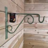Tom Chambers Heavy Duty Handcrafted Metal 35cm Sage Green Twisted Wall Bracket Hook For Hanging Basket Planter Bird Feeder
