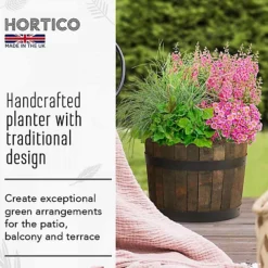 Value Set Of 2 HORTICO Upcycled Oak Round Tub Wooden Planter For Garden, Outdoor Plant Pot Made In The UK D40 H30 Cm, 37.7L 7 Value Set Of 2 HORTICO Upcycled Oak Round Tub Wooden Planter For Garden, Outdoor Plant Pot Made In The UK D40 H30 Cm, 37.7L -Outsunny Garden Zone value set of 2 hortico upcycled oak round tub wooden planter for garden outdoor plant pot made in the uk d40 h30 cm 37 7l5060874795070 02c MP