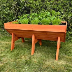 Veg-Trough Large Wooden Raised Vegetable Bed Planter -Outsunny Garden Zone veg trough large wooden raised vegetable bed planter5060266591334 03c MP