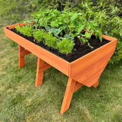 Veg-Trough Large Wooden Raised Vegetable Bed Planter -Outsunny Garden Zone veg trough large wooden raised vegetable bed planter5060266591334 04c MP