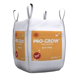 Veolia Pro-Grow Dark Brown Bark Chippings 1000L Bulk Bag, Pack Of 1