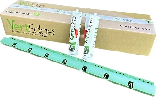 VertEdge Artificial Lawn Perimeter Fixing System 20 Pack + 2 Adhesives 1 VertEdge Artificial Lawn Perimeter Fixing System 20 Pack + 2 Adhesives