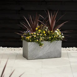 Verve Abava Grey Terrazzo Rectangular Planter -Outsunny Garden Zone verve abava grey terrazzo rectangular planter5059340327860 01i
