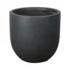 Verve Ammer Dark Grey Fibreclay Circular Plant Pot (Dia)28cm