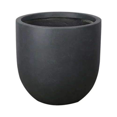 Verve Ammer Dark Grey Fibreclay Circular Plant Pot (Dia)28cm 1 Verve Ammer Dark Grey Fibreclay Circular Plant Pot (Dia)28cm