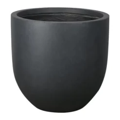 Verve Ammer Dark Grey Fibreclay Circular Plant Pot (Dia)42cm