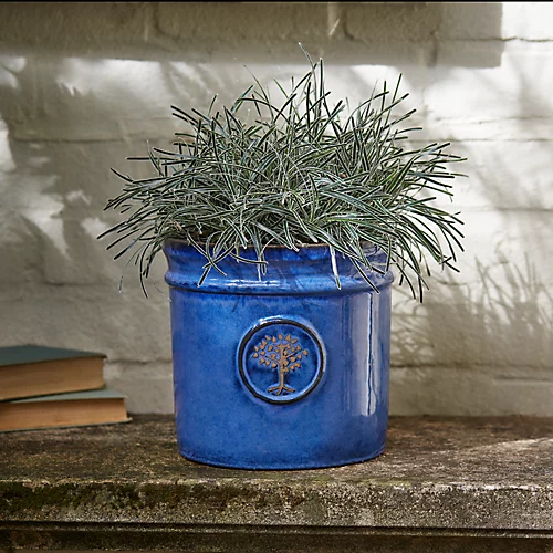 Verve Barcău Blue Ceramic Round Plant Pot (Dia)20cm 3 Verve Barcău Blue Ceramic Round Plant Pot (Dia)20cm - Image 3