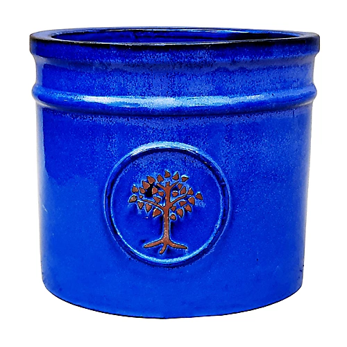Verve Barcău Blue Ceramic Round Plant Pot (Dia)20cm 1 Verve Barcău Blue Ceramic Round Plant Pot (Dia)20cm