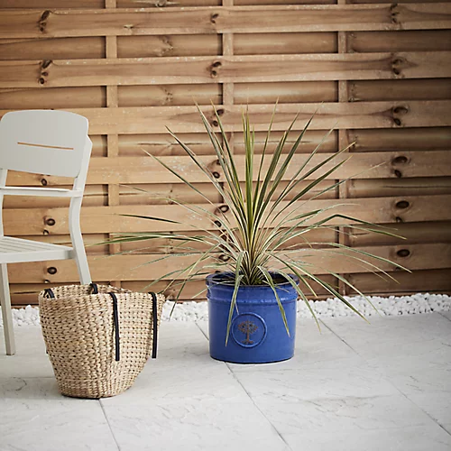 Verve Barcău Blue Ceramic Round Plant Pot (Dia)30cm 3 Verve Barcău Blue Ceramic Round Plant Pot (Dia)30cm - Image 3