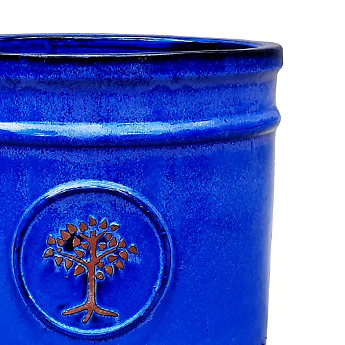 Verve Barcău Blue Ceramic Round Plant Pot (Dia)30cm 2 Verve Barcău Blue Ceramic Round Plant Pot (Dia)30cm - Image 2