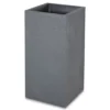 Verve Durdica Dark Grey Slate Effect Plastic Square Plant Pot (Dia)40cm