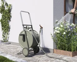 Verve Freestanding Empty Hose Cart With Wheels -Outsunny Garden Zone verve freestanding empty hose cart with wheels5059340250939 02i