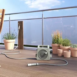 Verve Freestanding Manual Hose Reel Set (L)10m -Outsunny Garden Zone verve freestanding manual hose reel set l 10m5059340250946 02i