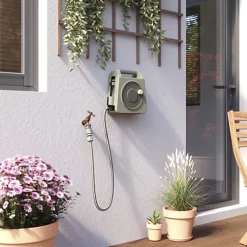 Verve Freestanding Manual Hose Reel Set (L)10m -Outsunny Garden Zone verve freestanding manual hose reel set l 10m5059340250946 03i