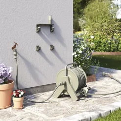 Verve Freestanding Manual Hose Reel Set (L)25m -Outsunny Garden Zone verve freestanding manual hose reel set l 25m5059340251011 02i